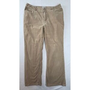 Chicos Corduroy Pants Womens 3 Short Tan Brown Bootcut Mid Rise Stretch RN79984